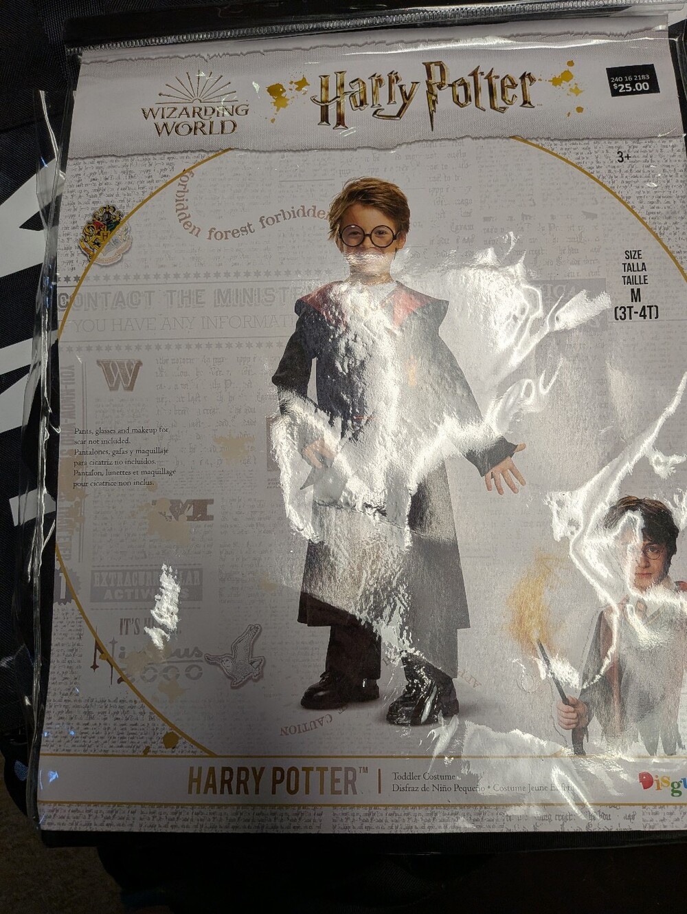 Harry Potter Toddler Costume - Black & Red Robe  3T To 4T